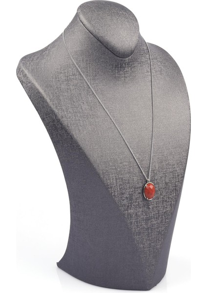 Red Jasper Doğal Taş Gümüş Renkli Kolye fiyatları