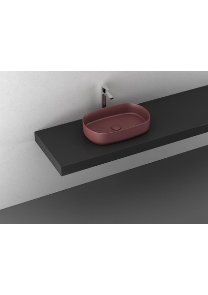 Infinity Tezgah Üzeri Lavabo 55 cm Rustik Bordo 10NF65055 2r