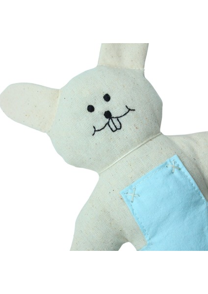 Mavi Tulumlu Çıngıraklı Tavşan Bez Oyuncak modelleri