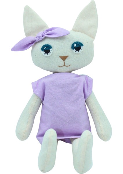 Mor Elbiseli Kedi Bez Oyuncak