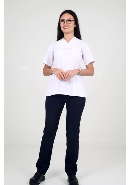 Kadın Alpaka Kemerli Lavcivert Renk Tek Pantolon