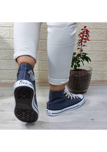 555 Füme Uzun Sneaker Keten Spor Ayakkabı