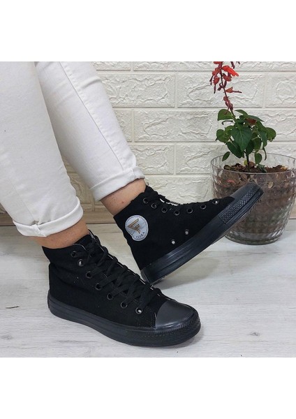 555 Siyah-Siyah Uzun Sneaker Keten Spor Ayakkabı modelleri