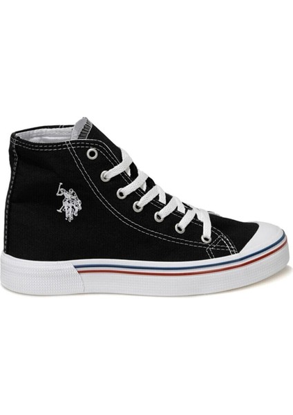 Penelope Hıgh Siyah Uzun Boğazlı Keten Sneaker Ayakkabı