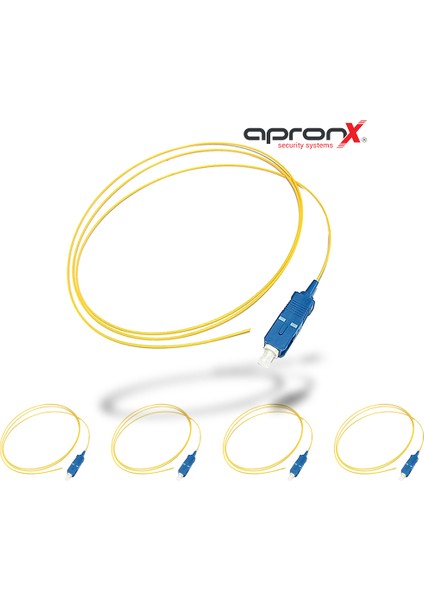 5 Adet Sc Sx Sm 9/125 Pigtail Fiber Optik Kablo (1 Metre)