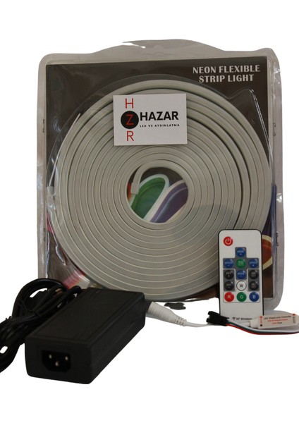 Hazar Led 12 Volt 6 x 12 mm Rgb Pixel Neon Şerit LED Set Rf Uzaktan Kumandalı WS2811 Magic Neon 5 m