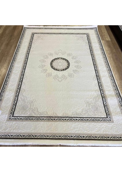 Hera 3587 Beyaz Gri Klasik Salon Halısı