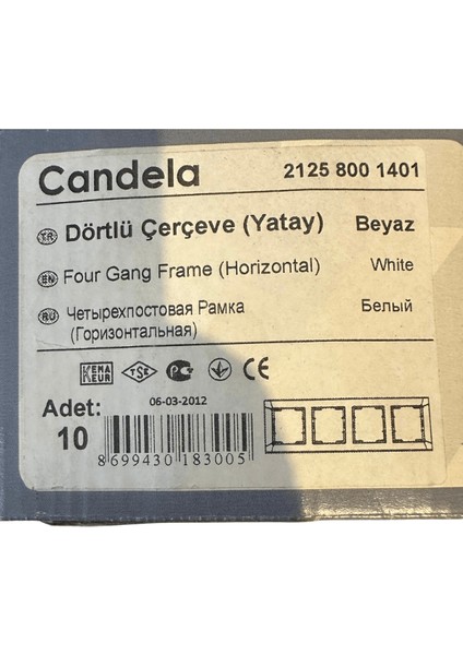 Candela Dörtlü Yatay Çerçeve Beyaz 21258001401 fırsatları