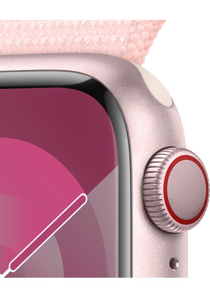 Watch Seri 9 Gps + Cellular 41MM Pembe Alimünyum Kasa Spor Loop MRJ13TU/A