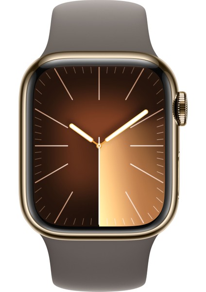 Watch Seri 9 Gps + Cellular 41MM Altın Rengi Paslanmaz Çelik Kasa Clay Spor Kordon - M/l MRJ63TU/A fiyatları