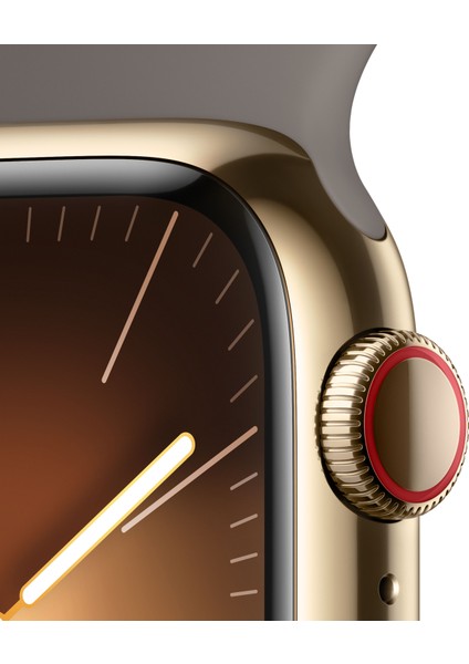 Watch Seri 9 Gps + Cellular 41MM Altın Rengi Paslanmaz Çelik Kasa Clay Spor Kordon - M/l MRJ63TU/A modelleri