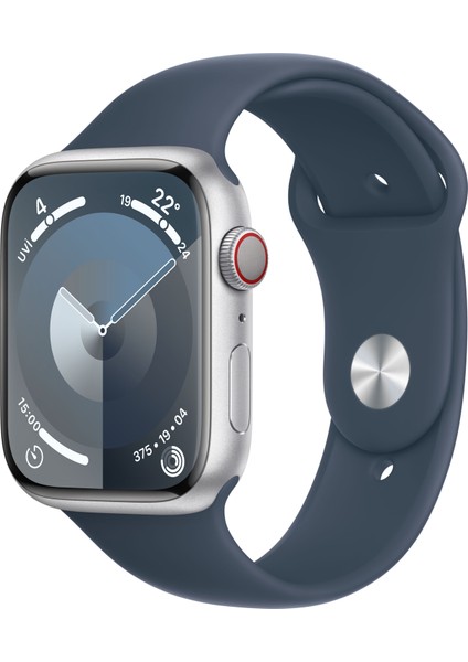 Watch Seri 9 Gps + Cellular 45MM Gümüş Rengi Alüminyum Kasa Spor Kordon - M/l MRMH3TU/A
