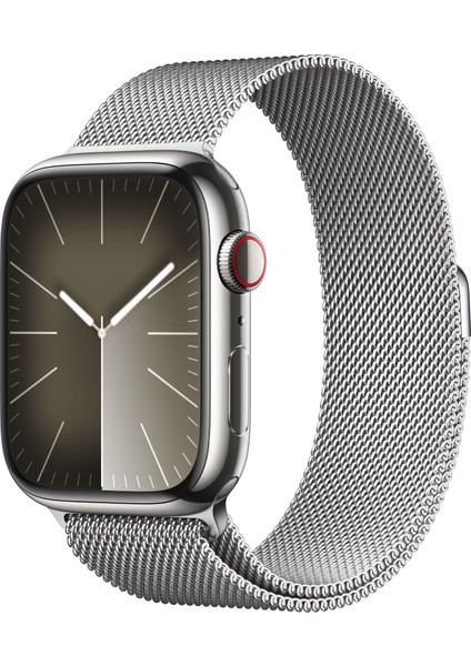 Watch Seri 9 Gps + Cellular 45MM Gümüş Rengi Paslanmaz Çelik Kasa Milanese Loop MRMQ3TU/A