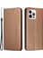 Iphone 15 Pro Max Karbon Fiber Doku Pu Deri+Tpu Cüzdan Kılıf Katlanabilir Stand Telefon Kapak-Kahverengi (Yurt Dışından) 1