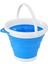 Home-X Katlanır Kova, Temizlik Için Taşınabilir Kova, Dış Mekan Veya Iç Mekan Kullanımı Için Plastik Kova, 10" D X 8 ½" Y, 1,3 Galon Kapasite, Mavi/Beyaz (Yurt Dışından) 1