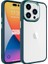 Apple iPhone 15 Pro ile Uyumlu Kılıf Şeffaf Arka Yüzey Renkli Kenar Çerçeve Telefon Kılıfı Kapak Koyu Yeşil 1