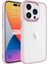 Apple iPhone 15 Pro ile Uyumlu Kılıf Şeffaf Arka Yüzey Renkli Kenar Çerçeve Telefon Kılıfı Kapak Açık Pembe 1