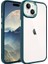 Apple iPhone 15 ile Uyumlu Kılıf Şeffaf Arka Yüzey Renkli Kenar Çerçeve Telefon Kılıfı Kapak Koyu Yeşil 1