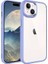 Apple iPhone 15 ile Uyumlu Kılıf Şeffaf Arka Yüzey Renkli Kenar Çerçeve Telefon Kılıfı Kapak Lila 1