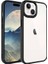 Apple iPhone 15 ile Uyumlu Kılıf Şeffaf Arka Yüzey Renkli Kenar Çerçeve Telefon Kılıfı Kapak Siyah 1