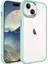 Apple iPhone 15 ile Uyumlu Kılıf Şeffaf Arka Yüzey Renkli Kenar Çerçeve Telefon Kılıfı Kapak Yeşil 1