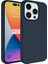 Apple iPhone 15 Pro ile Uyumlu Kılıf Kadife Süet Iç Yüzey Lansman Renkler Telefon Kılıfı Kapak Lacivert 1