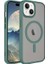 Apple iPhone 15 Plus ile Uyumlu Kılıf Mat Arka Yüzey Magsafe Wireless Şarj Özellikli Telefon Kılıfı Kapak Yeşil 1