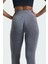 Gri Kalçası Büzgülü Push Up Kalça Şekillendirici Tayt Seamless Fitness Yoga Yüksek Bel Tayt 4