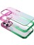 Buff iPhone 15 Pro Max Air Bumper Rainbow Kılıf Pink Green 2
