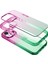 iPhone 15 Plus Air Bumper Rainbow Kılıf Pink Green 2