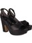 111098 014 Kadın Siyah Büyük & Küçük Numara Platform Ayakkabı 2