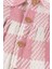 Ekose Desenli Pembe Peluş Astarlı Kız Çocuk Mont 4