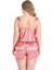 Aria's Closet Büyük Beden Mercan Saten Babydoll Şort Takımı 2