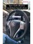 Nissan Qasqai-Xtrail-Navara 2014 Uyumlu Tüylü Alkantra Gri Şeritli Gri Dikiş Direksiyon Kılıfı 5