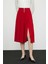 Pileli Ve Yırtmaçlı Crep Etek Kırmızı K2415049_006 3