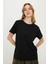 Basic Bisiklet Yaka T-shirt Siyah K2454102_001 1