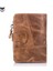Auburn Hakiki Çılgın At Deri Erkek Cüzdan Vintage Üç Katlı Cüzdan Zip Para Cebi Çanta Inek Derisi Deri Çile Cüzdan Erkek (Yurt Dışından) 4