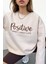 Sun Victoria Unisex Oversize Krem 3 Iplik Şardonlu Baskılı Penye Sweatshirt 1