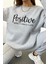 Unisex Oversize Krem 3 Iplik Şardonlu Baskılı Penye Sweatshirt 2