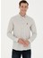 Slim Fit Düğmeli Yaka Ekru Erkek Gömlek AKIS023K 1