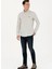 Slim Fit Düğmeli Yaka Ekru Erkek Gömlek AKIS023K 4