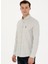 Slim Fit Düğmeli Yaka Ekru Erkek Gömlek AKIS023K 3