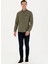 Slim Fit Düğmeli Yaka Haki Erkek Gömlek GOX023K 4