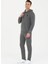 Normal Bel Slim Fit Antrasit Melanj Erkek Eşofman Altı HENBIXSK023 3