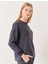 Jimmy Key Antrasit Bisiklet Yaka Uzun Kollu Oversize Sweatshirt 1