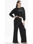 Poe Bisiklet Yaka Örme Crop Sweatshirt 1067 5