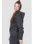 Ela Kapüşonlu 2 İplik Fermuar Detaylı Loose Fit Örme Sweatshirt 1051 4