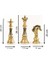 Üçlü Satranç Seti Şah Vezir At Dekoratif Biblo 1