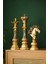 Üçlü Satranç Seti Şah Vezir At Dekoratif Biblo 2
