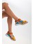 Kadın Kısa Topuk Rahat Taban Cırtlı Günlük Spor Sandalet SS001-0158 Sarı Oranj 2